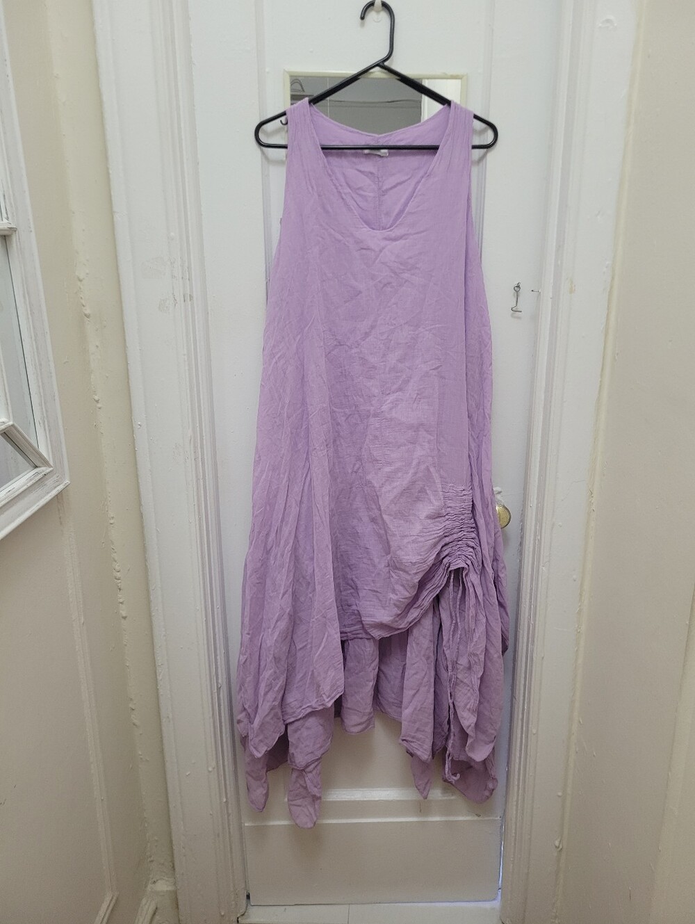 Made In Italy Lagenlook Handkerchief Hem Dress GUC Cottagecore Coastal Grandma